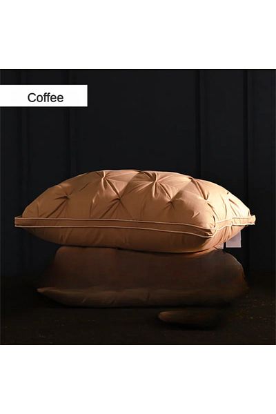 Choice Height 16-18cm 0.7kg Coffee 48X74cm 95% Goose Down Pillow White Cotton PillowCover Rectangle Bedroom