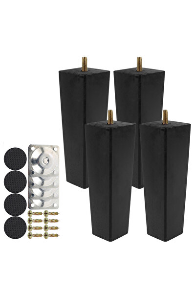 Choice أسود 15 سم 4 قطع 6/10/15 سم أقدام أثاث من الخشب الصلب أرجل خزائن الأري...