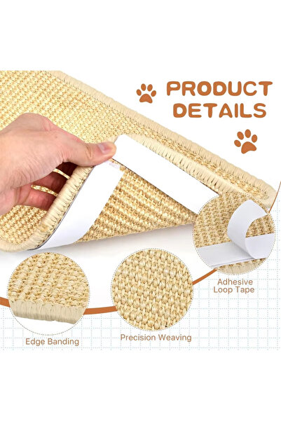 Choice 30x60cm Natural Sisal Cat Scratcher Mat Cat Scratch Mats Horizontal Cat Floor Scratching Pad Rug Pro