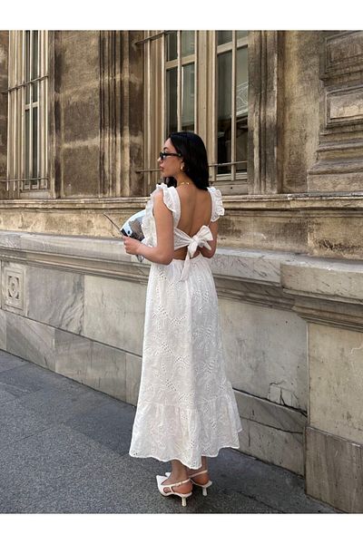 BRGCLOTHING Rochie midi căptușită cu volane importată pentru femei