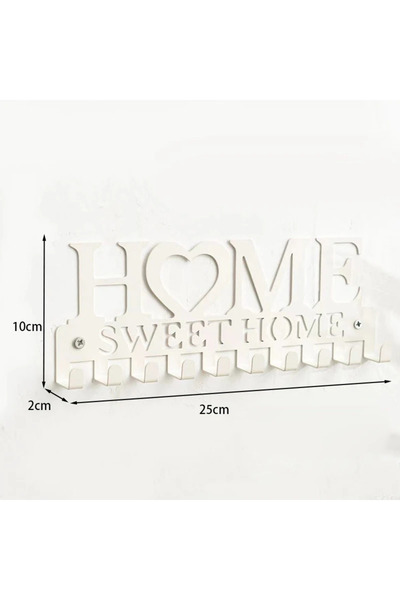 Choice TY5691- حامل مفاتيح معدني أبيض قطعة واحدة مع خطافات للتعليق على الحائط...