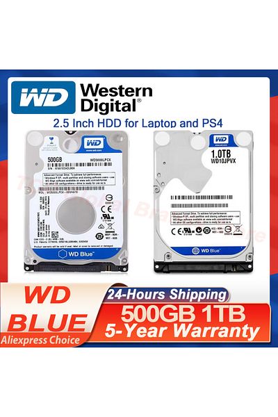 WESTERN DIGITAL 1TB 9mm Western Digital WD Blue 500GB 1TB Hard Disk Drive 2.5" Internal For Laptop Notebook Playstat