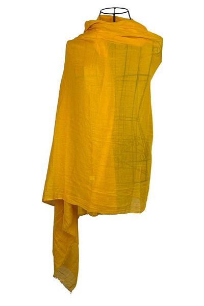DACSHOP Women's scarf plain 25V, yellow 180 x 95 cm