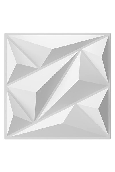 Choice ١٠ قطع - لوحة حائط ثلاثية الأبعاد بتصميم ماسي أبيض غير لامع، مقاس ٣٠ س...