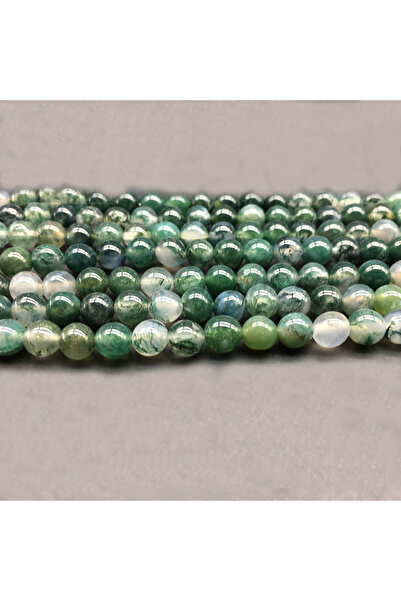 Choice3 6mm x 62pcs Green 1strand/lot Moss Grass Agat Natural Stone Round Loo...