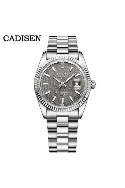Choice Gray meteorite CADISEN New Mens Mechanical Automatic Watch Top Brand Luxury C3 Luminous AR Sapphire