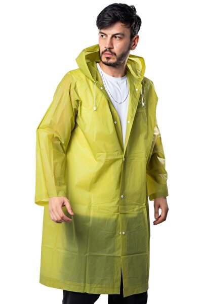 By Marine Women's Men's Raincoat Hooded Snap Fastener Eva Khaki Raincoat Bymmrc881r06