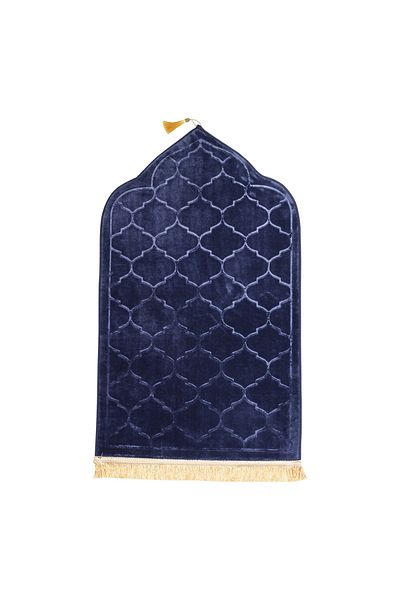 Choice Blue-grey Soft Worship Kneel Travel Prayer Rug Non-slip Prayer Mat Flannel Carpet for Muslim Ramadan