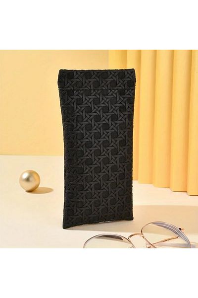 Choice Black Portable Squeeze Top Sunglass Case - Leather Soft Sunglasses Case Easy To Use Eyeglasses Case