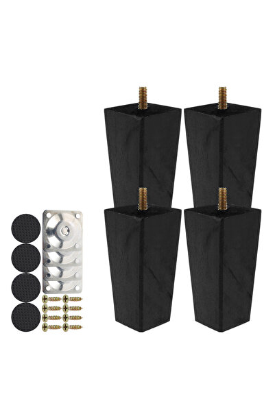 Choice أسود 10 سم 4 قطع 6/10/15 سم أقدام أثاث من الخشب الصلب أرجل خزائن الأري...