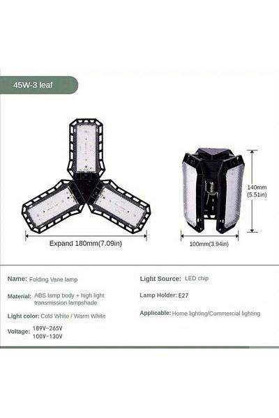 Choice AC220V(189V-265V) Warm White 3200k 45W LED Garage Light Bulbs 45W 60W 80W10000LM Super Bright Garage
