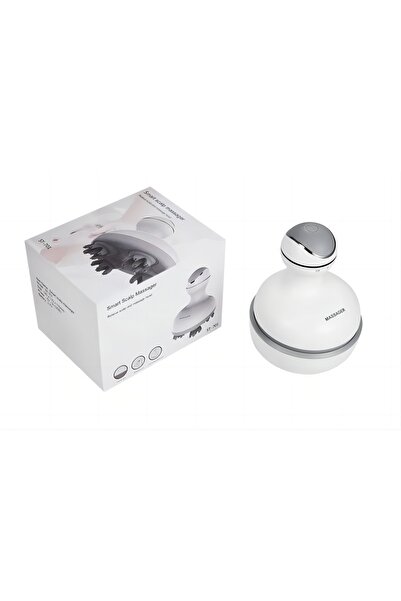 Choice جهاز تدليك فروة الرأس اللاسلكي الأبيض مع 4 رؤوس قابلة للتبديل، أداة تن...