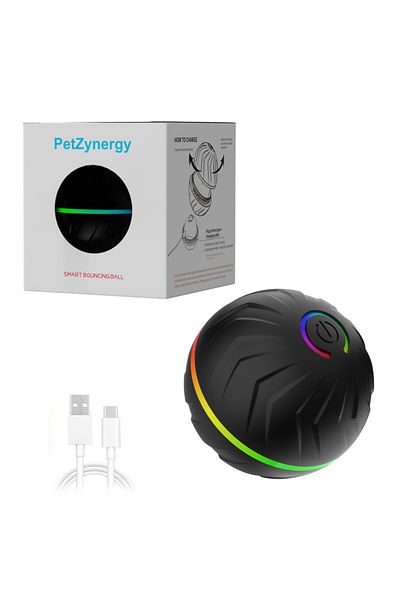 Choice black-1PCS 6.6cm/2.62in large size pet smart bouncing ball, motion activated dog ball, suitable for