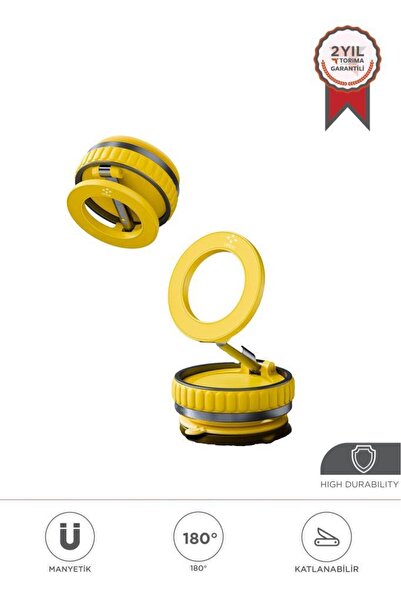 Torima JX-056 Sarı Manyetik 180 Derece Dönebilen ve Katlanabilir Telefon Tutucu