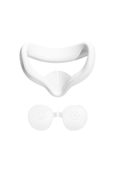 VRKOOBI White Anti Sweat Washable VR Silicone Face Cover Soft Eye Mask Pad and Lens Cover For Oculus Quest 2