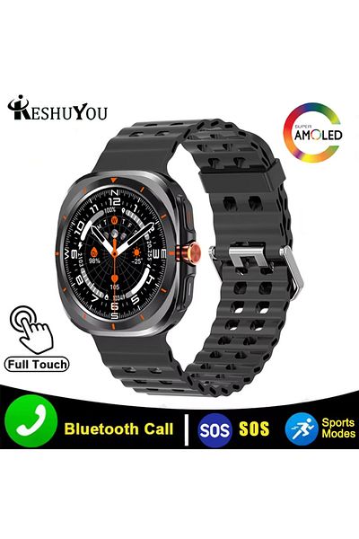 Choice Black KESHUYOU New Watch 7 Ultra Bluetooth Call Voice Assistant Heart Rate Monitor 1.52 inch AMOLED