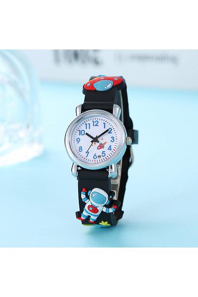 Choice black New Student Children's Cartoon Astronaut UFO Astronaut Quartz Watch