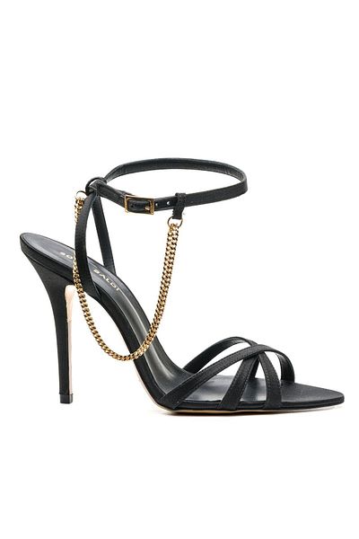 Sofia Baldi Frag black textile women's heel sandal
