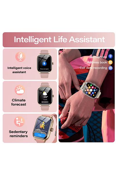 LAXASFIT Black For Men Women Voice Call Bluetooth Smartwatch Sports Modes Health Monitor