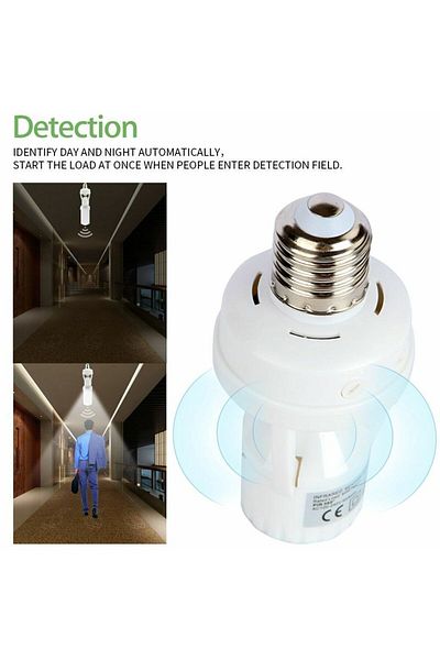 Choice Motion Sensor Led Lamp Base E27 Socket Converter AC100-240V Light Bulb Holder Adapter Switch Adju...