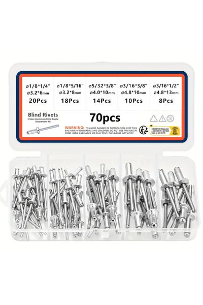 Choice 12 Sizes (260pcs) Pop Rivets Assortment Kit 12 or 5 Sizes Aluminum Blind Rivets Assorted Blind Rivet
