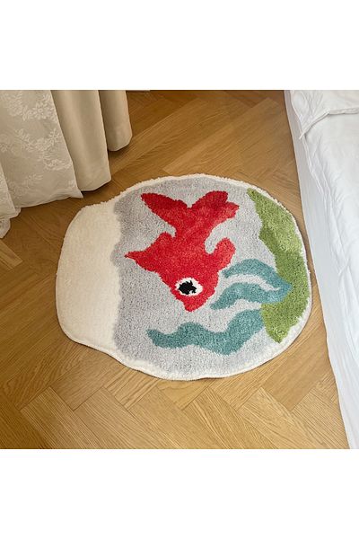 Choice 60X57 CM Cartoon Fish Tank Rug Soft Non Slip Decorative Carpet For Living Room One Piece Aesthetic B
