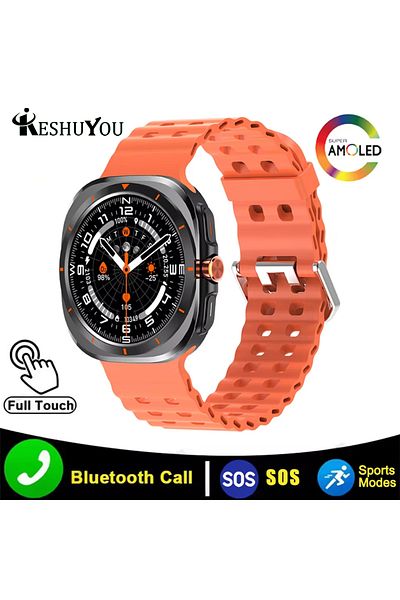 Choice Black-Orange KESHUYOU New Watch 7 Ultra Bluetooth Call Voice Assistant Heart Rate Monitor 1.52 inch