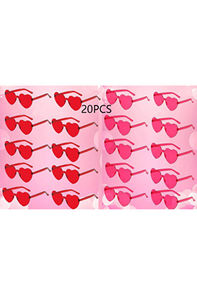 Choice 20 قطعة من النظارات الشمسية على شكل وردة حمراء و10 قطع من النظارات الش...