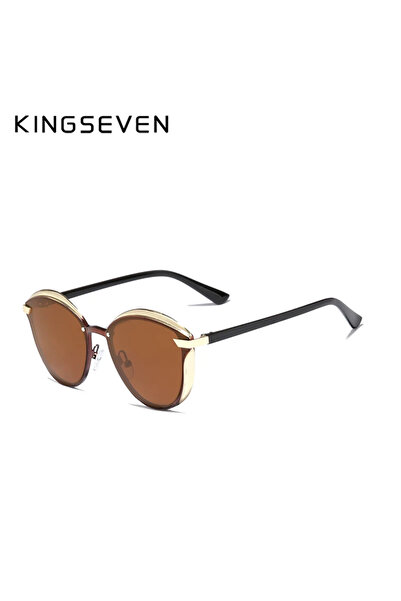 Choice نظارات شمسية KINGSEVEN بنية اللون مستقطبة على شكل عين القطة للنساء، نظ...