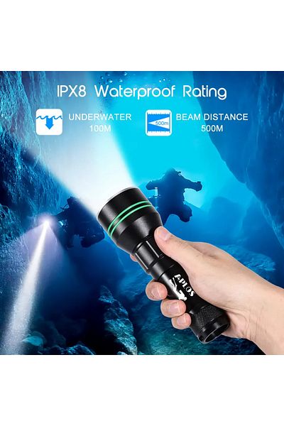 Choice 26650 Fixed Focus black WHITE APLOS AP50 Scuba Diving Flashlight P70 Super Bright 5000lm 26650 Batte