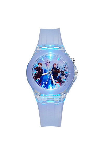 Choice ساعة ديزني للأطفال باللون الأرجواني للبنات بسوار من السيليكون الأميرة ...