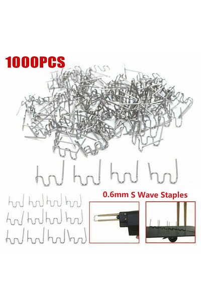 NEWONE 1000pcs 0.6mm Welding Nails S Wave Staples For Car Bumper Bodywork Plastic Stapler Repair Kit Hig...