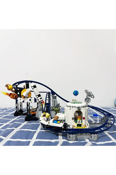 Choice 899pcs MOC 899pcs 3in1 Creative Space Roller Coaster Building Blocks Bricks Carousel Turbo Drop Amus