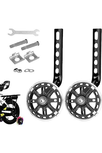 Choice Black Kids Bike Training Wheels Bike Flash Mute Wheel Bicycle Stabiliser Mounted Kit for 12/14/ 16/