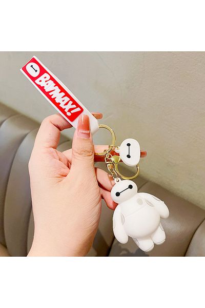 Choice 1 سلسلة مفاتيح Baymax Big Hero 6 دمية لطيفة سلسلة مفاتيح حقيبة زوجين أنيقة سلسلة مفاتيح قلادة سيارة Ac.