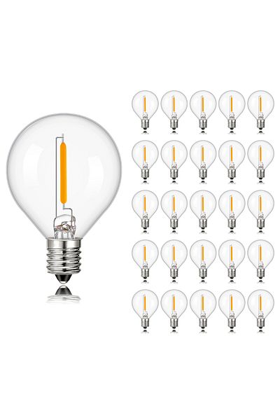 Choice 1W Yes 220V E12 Base 25 Pack 25PCS G40 LED String Light Replacement Bulbs E12 220V Mini Globe Light