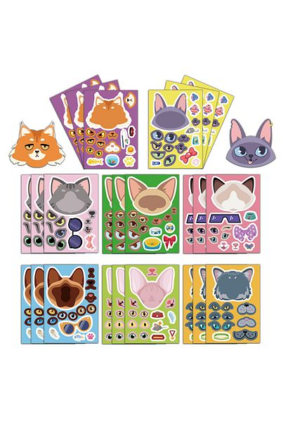 Choice 8pcs 8pcs Cute Cat Collage Anime Cartoon Parent Child Interactive Puzzle Collage Diy Account Collage