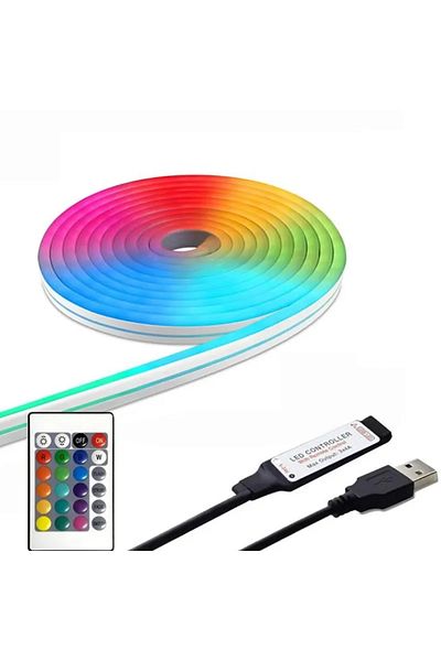 saimili 1m RGB Neon Strip LED Flexible Silicone Neon LED Sign Light RGB Strip Lamp Rope Waterproof Dimmable