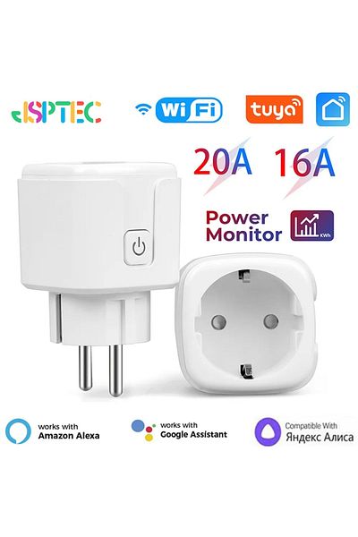 Choice Tuya 16a Tuya Smart Socket Eu16a/20a Wifi Smart Plug With Power Monitoring Smart Life App Remote Con