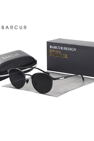 Choice نظارات شمسية BARCUR TR90 بتصميم معبد باللون الأسود والرمادي للنساء، نظ...