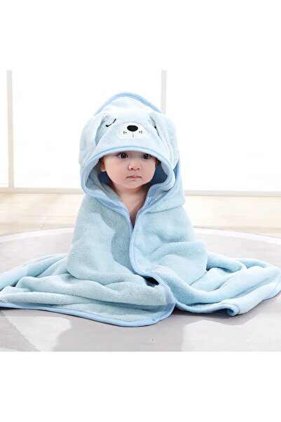 Choice Blue Toddler Bathrobe Infant Bath Towel Boy Girl Blankets Swaddle With Hood Cartoon Coral Fleece Tow