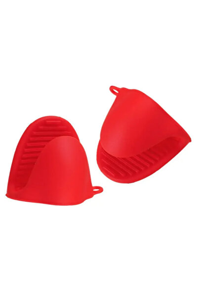 Choice Red 2pcs Oven Mitts Silicone Heat Resistant Pinch Mitts Anti Scalding ...