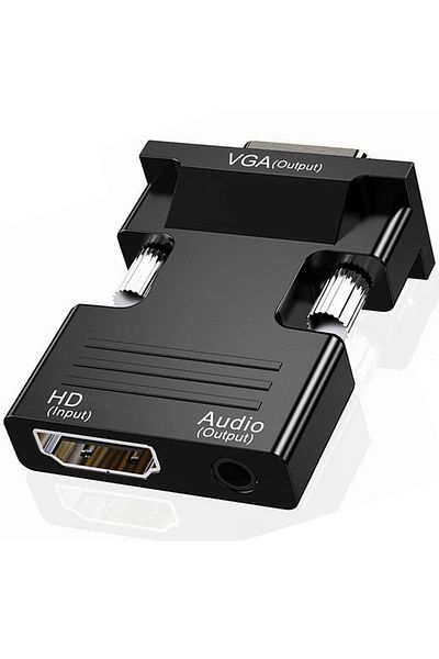 Choice <=0.5m Balck With Cable Male to Female HDMI-compatible to VGA Adapter HD 1080P Audio Cable Converter