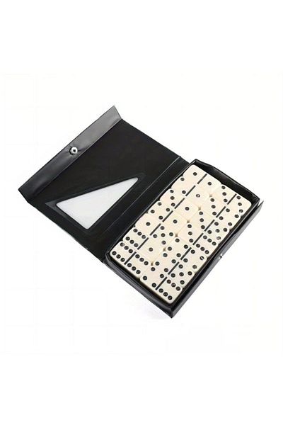 Choice Light Grey Dominoes Melamine Domino Ivory Brown Leather Box Packing 28 Gift Party Games