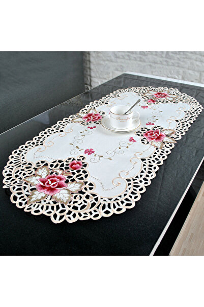 Choice 40x85cm Oval Vintage Embroidered Lace Tablecloth Elegant European Rust...