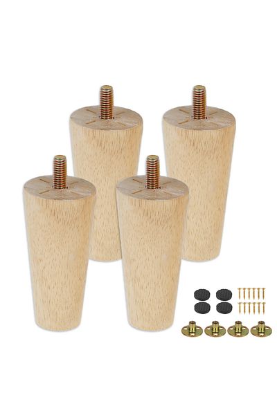 Choice H8CM 4PCS Solid Wood Furniture Legs Kit 8/15/20cm Height Furniture Feet Sloping Cone Sofa Bed Cabine