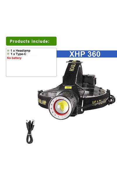 paweinuo Xhp360-a High Power Led Flashlight Ir Sensor Headlamp Rechargeable Usb Head Lamp Long Range Headligh