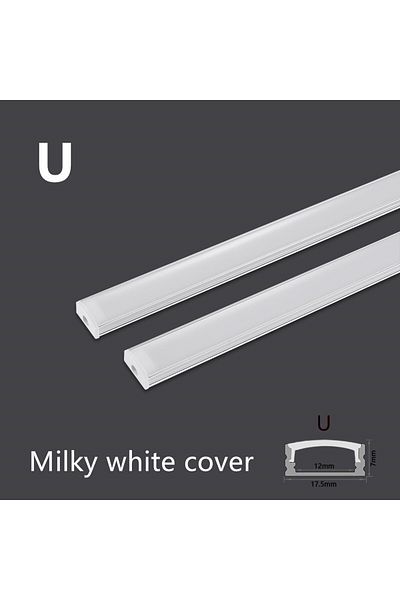 Choice U Milky cover 35pcs Aluminum Profile Channel Holder for LED Strip Light Bar, Cabinet Lamp, Kitchen C