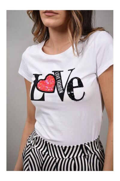 Monte Cervino ΜΠΛΟΥΖΑ ΜΕ ΣΧΕΔΙΟ LOVE Λευκό S-M