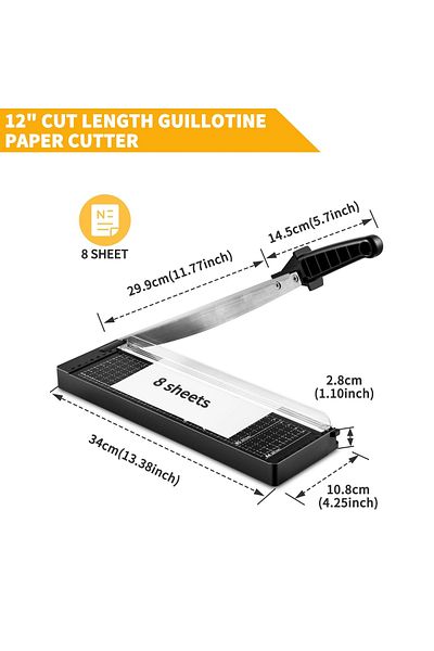 Choice Black rounded corner paper cutter, 8-sheet capacity paper cutter, cardstock paper cutter, crafts,...